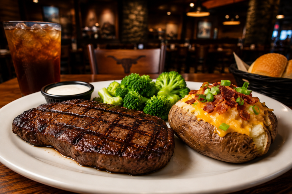 LongHorn loaded baked potato side dish from the 2026 menu