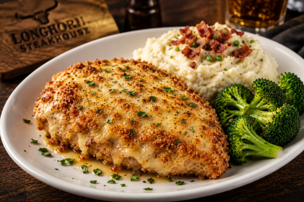 LongHorn Parmesan Crusted Chicken from the 2026 menu