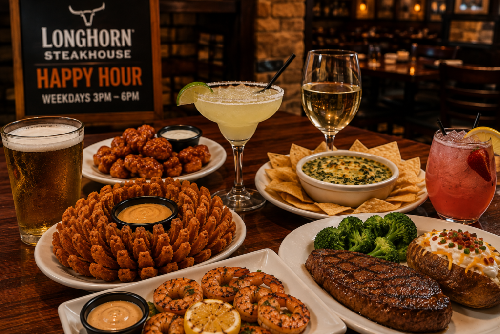 LongHorn Happy Hour food and drinks