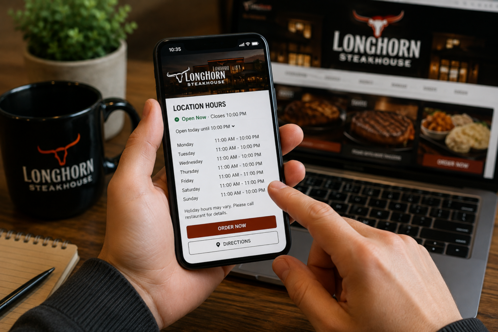 Checking LongHorn Steakhouse holiday hours online
