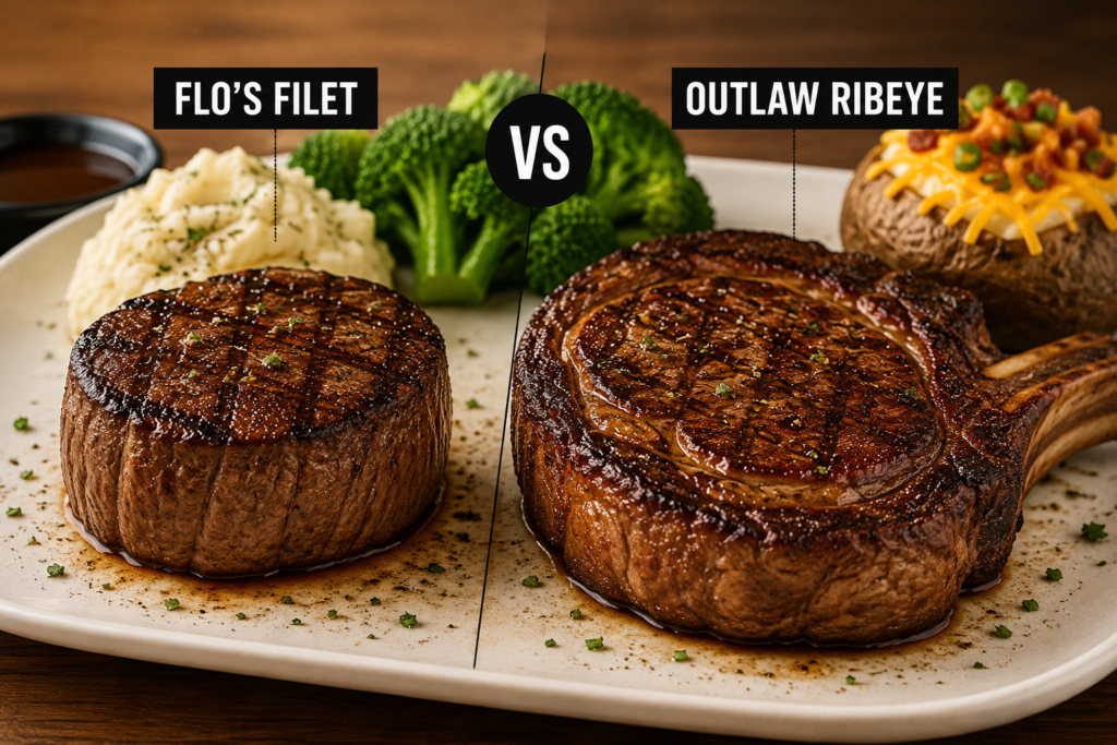 Flo's Filet vs Outlaw Ribeye comparison