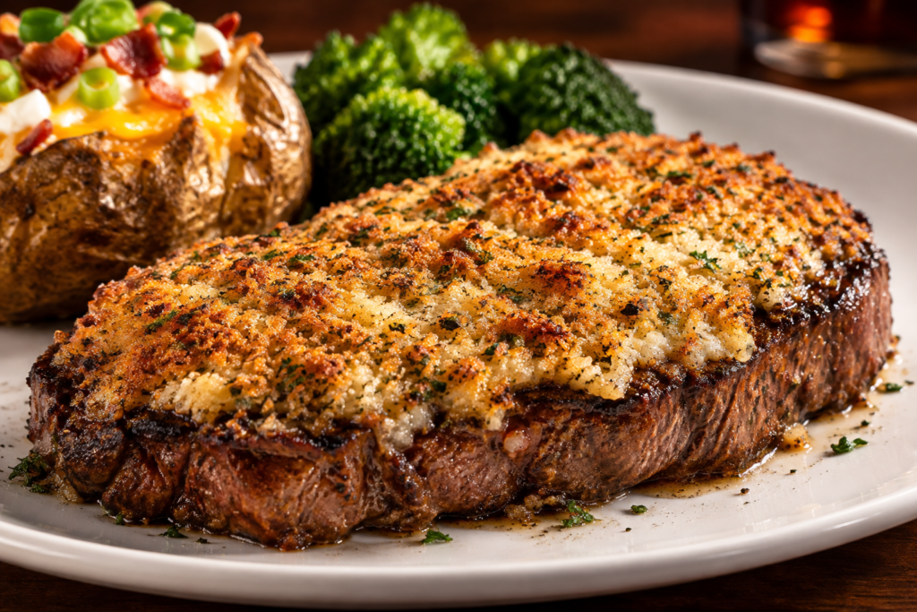 LongHorn Steakhouse steak with Parmesan crust