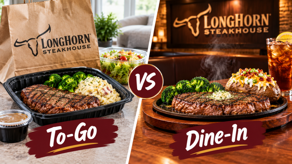LongHorn Steakhouse to-go vs dine-in comparison